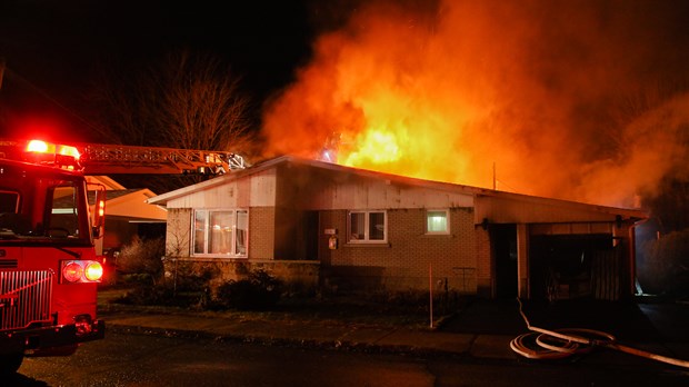 Incendie dans un bungalow à Sorel-Tracy