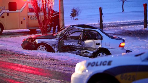 Accident avec blessés sur le rang Sainte-Thérèse