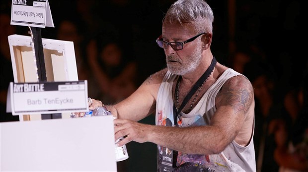 Performance artistique de Marc Alain Marticotte, artiste peintre ce samedi à Sorel-Tracy 